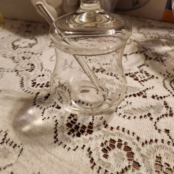Princess House Jam Jar w/lid & Serving Spoon - Picture 1 of 3
